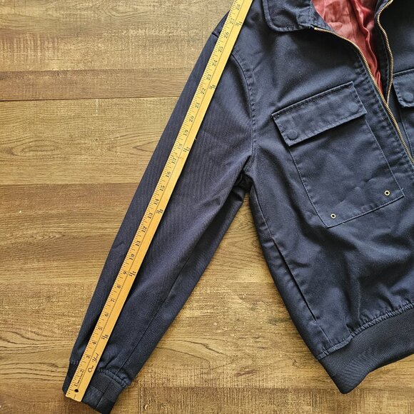 Five Four Lennox Lightweight Zip Up Jacket, L, Navy w/Burgundy Lining - Picture 4 of 8